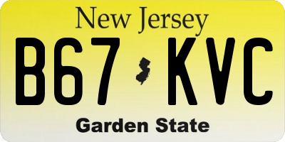 NJ license plate B67KVC