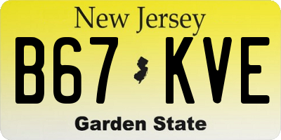 NJ license plate B67KVE