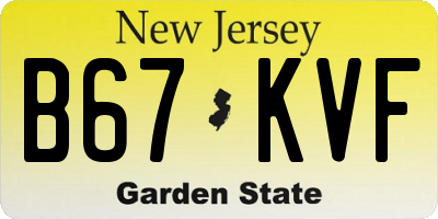 NJ license plate B67KVF