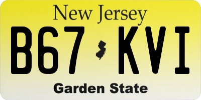 NJ license plate B67KVI