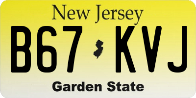 NJ license plate B67KVJ
