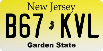 NJ license plate B67KVL