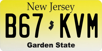 NJ license plate B67KVM