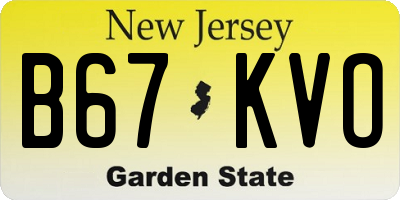 NJ license plate B67KVO
