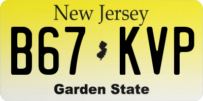 NJ license plate B67KVP