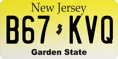 NJ license plate B67KVQ