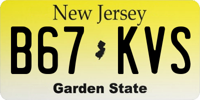 NJ license plate B67KVS