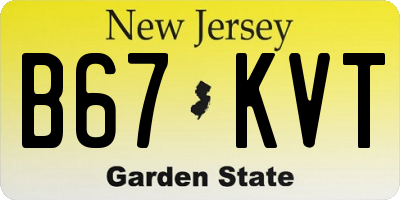 NJ license plate B67KVT