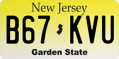 NJ license plate B67KVU