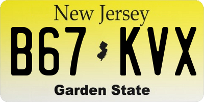 NJ license plate B67KVX