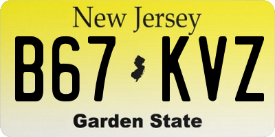 NJ license plate B67KVZ