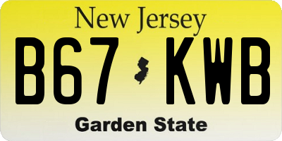 NJ license plate B67KWB