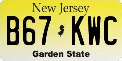 NJ license plate B67KWC
