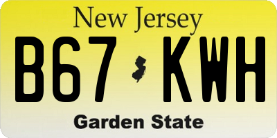 NJ license plate B67KWH