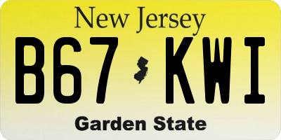 NJ license plate B67KWI