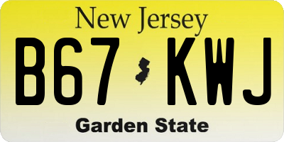 NJ license plate B67KWJ