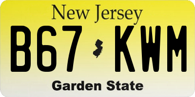 NJ license plate B67KWM