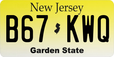 NJ license plate B67KWQ