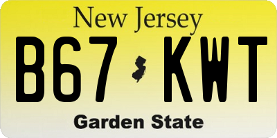 NJ license plate B67KWT