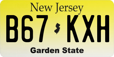 NJ license plate B67KXH