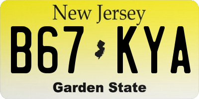 NJ license plate B67KYA