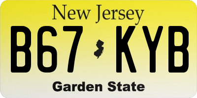 NJ license plate B67KYB