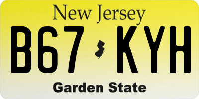 NJ license plate B67KYH