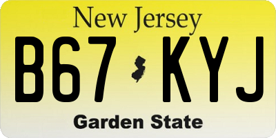 NJ license plate B67KYJ