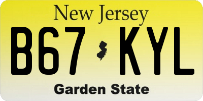 NJ license plate B67KYL