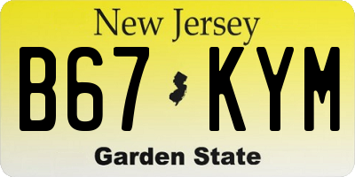NJ license plate B67KYM
