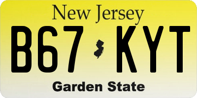 NJ license plate B67KYT