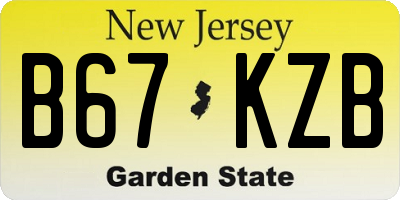 NJ license plate B67KZB