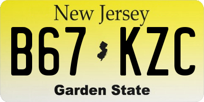 NJ license plate B67KZC
