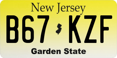 NJ license plate B67KZF
