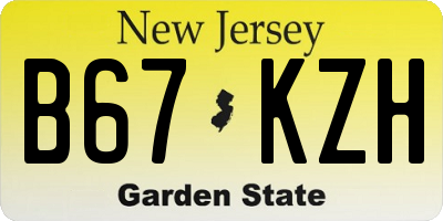 NJ license plate B67KZH