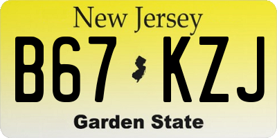 NJ license plate B67KZJ