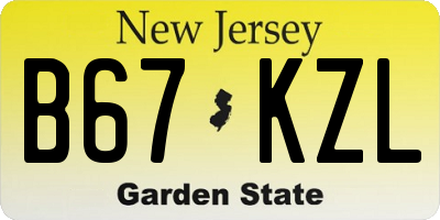 NJ license plate B67KZL