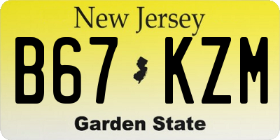 NJ license plate B67KZM