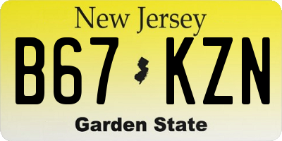 NJ license plate B67KZN