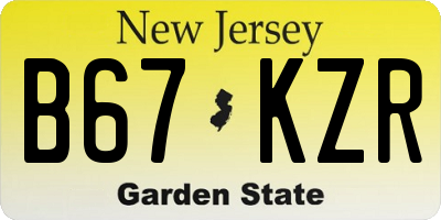 NJ license plate B67KZR
