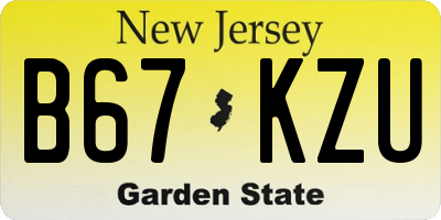 NJ license plate B67KZU