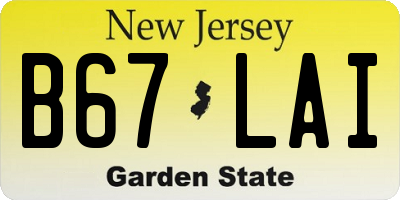 NJ license plate B67LAI