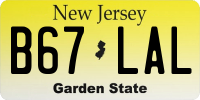 NJ license plate B67LAL