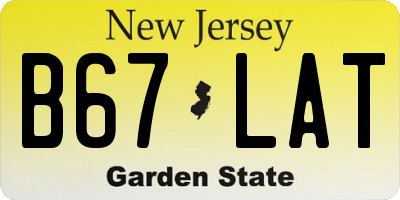 NJ license plate B67LAT