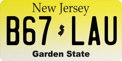 NJ license plate B67LAU