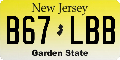 NJ license plate B67LBB