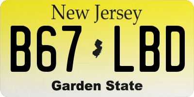 NJ license plate B67LBD