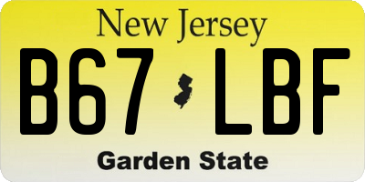 NJ license plate B67LBF