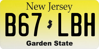 NJ license plate B67LBH