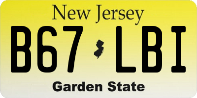 NJ license plate B67LBI